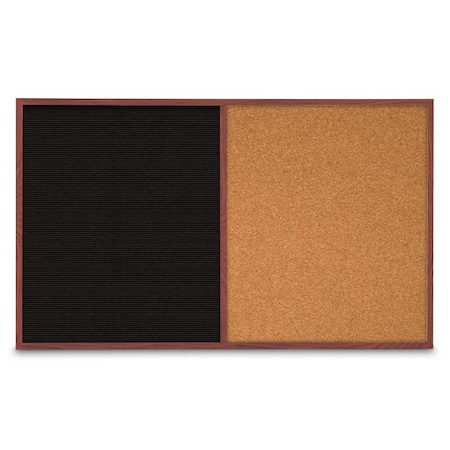 United Visual Products Enclosed Corkboard, 3 Door, 96"x48", 4" Fra UV3406-BRONZE-PEARL